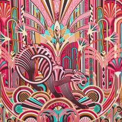 Pre Owned Cartier Pink Panthère Art Déco Print Silk Scarf