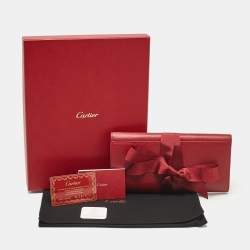Pre Owned Cartier Red Leather Jewelry Travel Flap Pouch