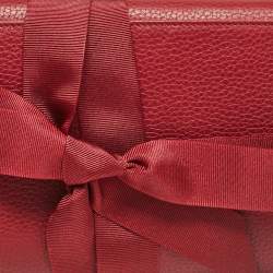 Pre Owned Cartier Red Leather Jewelry Travel Flap Pouch