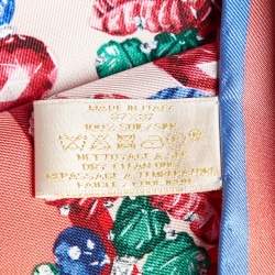 Pre Owned Cartier Pink/Blue Tutti Frutti Print Silk Scarf