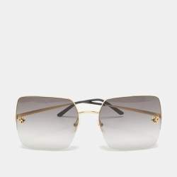 مملوكة مسبقًا Cartier Dark Grey Gradient Panthère de Cartier Square Sunglasses