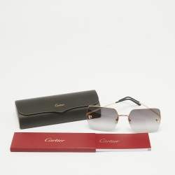 مملوكة مسبقًا Cartier Dark Grey Gradient Panthère de Cartier Square Sunglasses