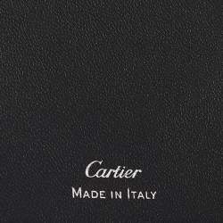 Pre Owned Cartier Grey Leather Panther Print Passport Holder