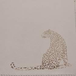 Pre Owned Cartier Grey Leather Panther Print Passport Holder
