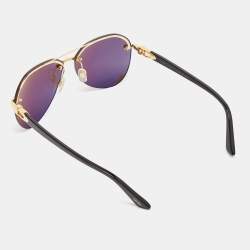 Pre Owned Cartier Black/Gold CT0275S Aviators Sunglasses