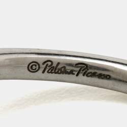 Pre Owned Tiffany & Co. Paloma Picasso Loving Heart Sterling Silver Ring Size 49