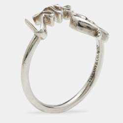 Pre Owned Tiffany & Co. Paloma Picasso Loving Heart Sterling Silver Ring Size 49
