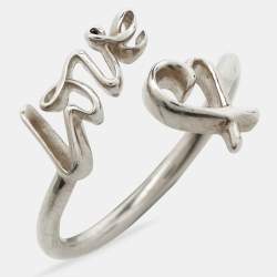 Pre Owned Tiffany & Co. Paloma Picasso Loving Heart Sterling Silver Ring Size 49