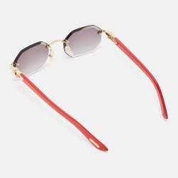 Cartier Red/Black Gradient CT04395S Elongated C de Cartier Oval Sunglasses 