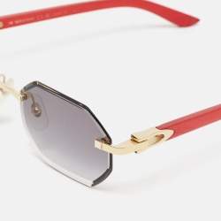 Cartier Red/Black Gradient CT04395S Elongated C de Cartier Oval Sunglasses 