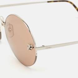 Cartier Brown Panthère de Cartier Round Sunglasses 