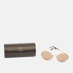 Cartier Brown Panthère de Cartier Round Sunglasses 