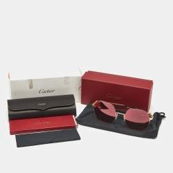 Cartier Multicolor/Gold Tone CT026/S Panthère De Cartier Square Sunglasses