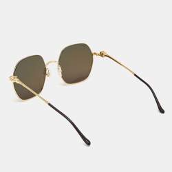 Cartier Multicolor/Gold Tone CT026/S Panthère De Cartier Square Sunglasses