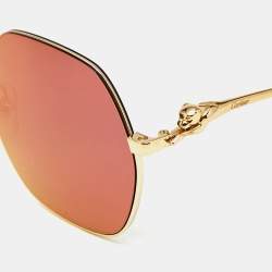 Cartier Multicolor/Gold Tone CT026/S Panthère De Cartier Square Sunglasses