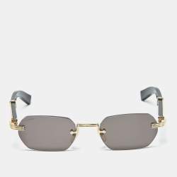 Pre Owned Cartier Black/Gold Tone CT0362S Premier de Cartier Rectangle Sunglasses
