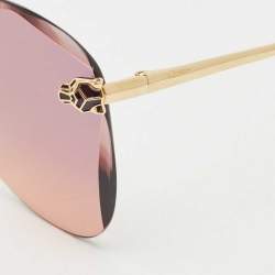 Pre Owned Cartier Purple/Pink CT0398S Panthère De Cartier Butterfly Sunglasses