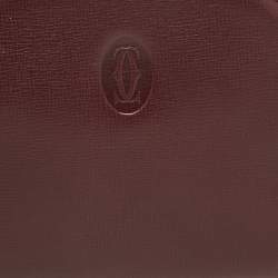 Pre Owned Carteir Burgundy Leather Must de Cartier Cosmetic Pouch