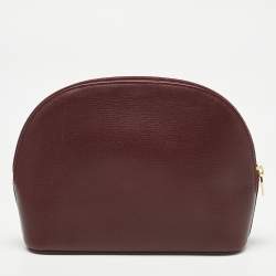 Pre Owned Carteir Burgundy Leather Must de Cartier Cosmetic Pouch