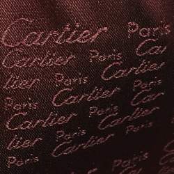 Pre Owned Carteir Burgundy Leather Must de Cartier Cosmetic Pouch