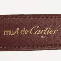 Pre Owned Cartier Burgundy Leather Must de Cartier Buckle Belt