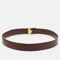 Pre Owned Cartier Burgundy Leather Must de Cartier Buckle Belt