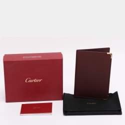 Pre Owned Cartier Burgundy Leather Must de Cartier Passport Holder
