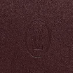 Pre Owned Cartier Burgundy Leather Must de Cartier Passport Holder