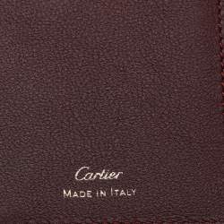 Pre Owned Cartier Burgundy Leather Must de Cartier Passport Holder