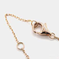 Pre Owned Cartier Amulette De Cartier XS Diamond 18K Rose Gold Malachite Necklace 