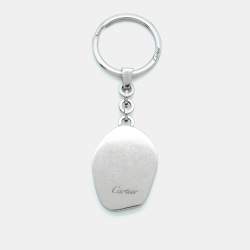 مملوكة مسبقًا Cartier Double C Motif Wax Seal Stainless Steel Key Chain
