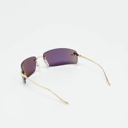 Pre Owned Cartier Black/Gold Tone CT0503S Panthere De Cartier Rectangle Sunglasses