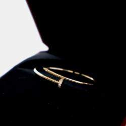 Pre Owned Cartier Small Model Diamond 18k Yellow Gold Juste Un Clou Bracelet Size 15 cm