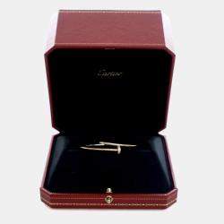 مملوكة مسبقًا Cartier Small Model Diamond 18k Yellow Gold Juste Un Clou Bracelet Sz 15