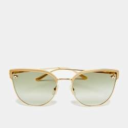 Pre Owned Cartier Light Green/Gold Tone Panthère de Cartier Butterfly Sunglasses