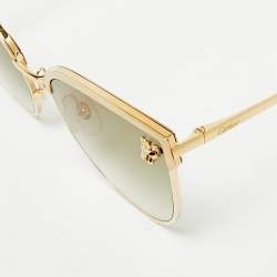 Pre Owned Cartier Light Green/Gold Tone Panthère de Cartier Butterfly Sunglasses
