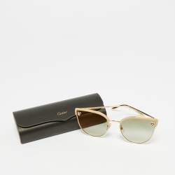 Pre Owned Cartier Light Green/Gold Tone Panthère de Cartier Butterfly Sunglasses