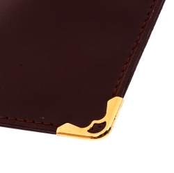 Pre Owned Cartier Maroon Leather Must de Cartier Sunglasses Case