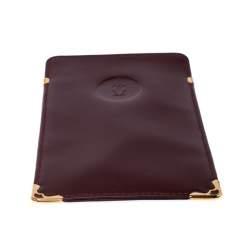 Pre Owned Cartier Maroon Leather Must de Cartier Sunglasses Case