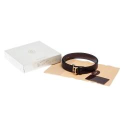 Pre Owned Cartier Dark Burgundy Crocodile Les Must De Cartier Belt 86CM