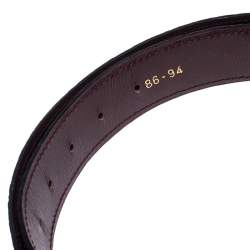 Pre Owned Cartier Dark Burgundy Crocodile Les Must De Cartier Belt 86CM