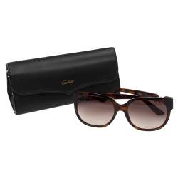 Pre Owned نظارة شمسية كارتييه مربعة ترينيتي دو كارتييه متدرجة بنية/ تورتواز