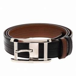 Pre Owned Cartier Dark Brown Leather Buckle Belt 120 CM
