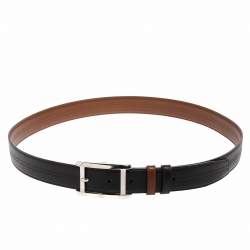 Pre Owned Cartier Dark Brown Leather Buckle Belt 120 CM