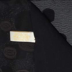 Pre Owned Cartier Black Logo Monogram Silk Jacquard Stole