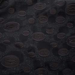 Pre Owned Cartier Black Logo Monogram Silk Jacquard Stole