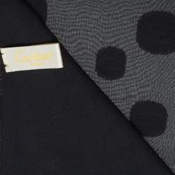 Pre Owned Cartier Black Logo Monogram Silk Jacquard Stole