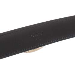 Pre Owned Cartier Black Leather Chain Belt 95CM