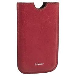 Pre Owned Cartier Red Leather iPhone Case