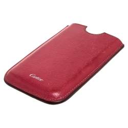 Pre Owned Cartier Red Leather iPhone Case
